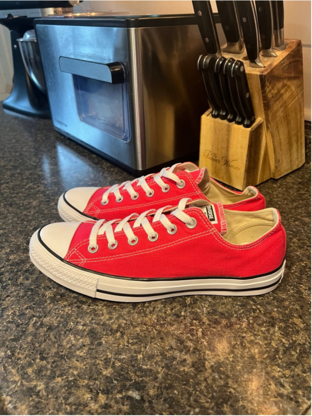 New Converse Low Top Sneakers in Bright Pink with White Accents - Picture 5 of 10